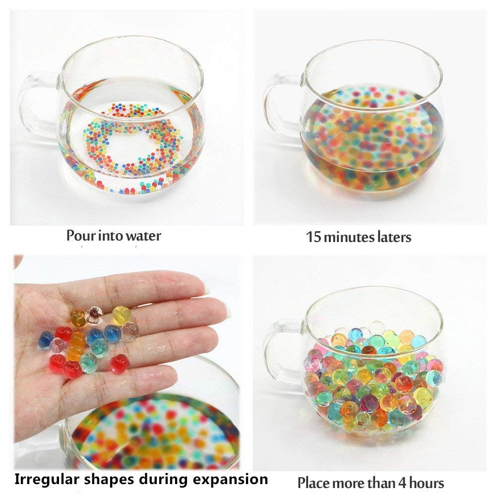 UMIKU Water Beads 50000 Soft Beads Rainbow Mix Water Growing Balls for Kids Tactile Sensory Toys Home Décor