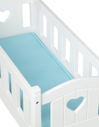 Melissa & Doug Mine to Love Wooden Play Cradle for Dolls, Stuffed Animals - White
