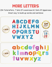 Gamenote Classroom Magnetic Alphabet Letters Kit 234 Pcs with Double - Side Magnet Board - Foam Alphabet Letters for Preschool Kids Toddler Spelling and Learning Colorful
