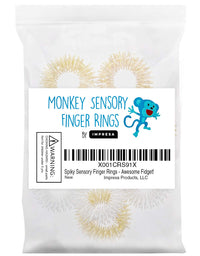 Spiky Sensory Finger Rings (Pack of 10) - Great Spikey Fidget Toy for Kids and Adults - Fun Set for Acupressure - Great Classroom Supplies by Impresa Products
