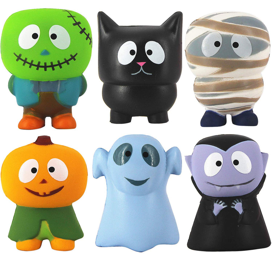heytech 6 Packs Halloween Squishies Toys Slow Rising: Gift Box Includes Spooky, Pumpkin, Zombie,Black Cat,Mummy, Vampire Soft Squishy Toys Great Sensory Toys for Girls,Boys,Kids…