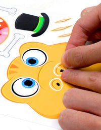 JOYIN 36 PCS Make-a-face Sticker Sheets Make Your Own Animal Mix and Match Sticker Sheets with Safaris, Sea and Fantasy Animals Kids Party Favor Supplies Craft
