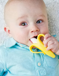 Baby Banana Yellow Banana Infant Toothbrush, Easy to Hold, Made in the USA, Train Infants Babies and Toddlers for Oral Hygiene, Teether Effect for Sore Gums, 4.33" x 0.39" x 7.87"
