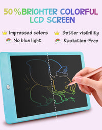 Derabika Toys for 3 4 5 2 Year Old Boys Girls, 10inch LCD Writing Tablet Color Drawing Board for Kids, Toddler Toys Birthday Christmas Gifts Educational Toys Homeschool Supplies for Age 2-6 (Blue)
