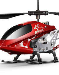 Remote Control Helicopter, S107H-E Aircraft with Altitude Hold, One Key take Off/Landing, 3.5 Channel, Gyro Stabilizer and High &Low Speed, LED Light for Indoor to Fly for Kids and Beginners(Red)
