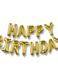 Happy Birthday Banner (3D Gold Lettering) Mylar Foil Letters | Inflatable Party Decor and Event Decorations for Kids and Adults | Reusable, Ecofriendly Fun
