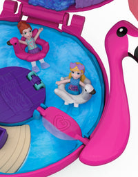 Polly Pocket Pocket World Flamingo Floatie Compact with Surprise Reveals, Micro Dolls & Accessories [Amazon Exclusive]
