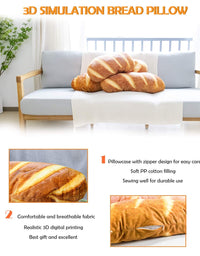 40 in 3D Simulation Bread Shape Pillow Soft Lumbar Baguette Back Cushion Funny Food Plush Stuffed Toy
