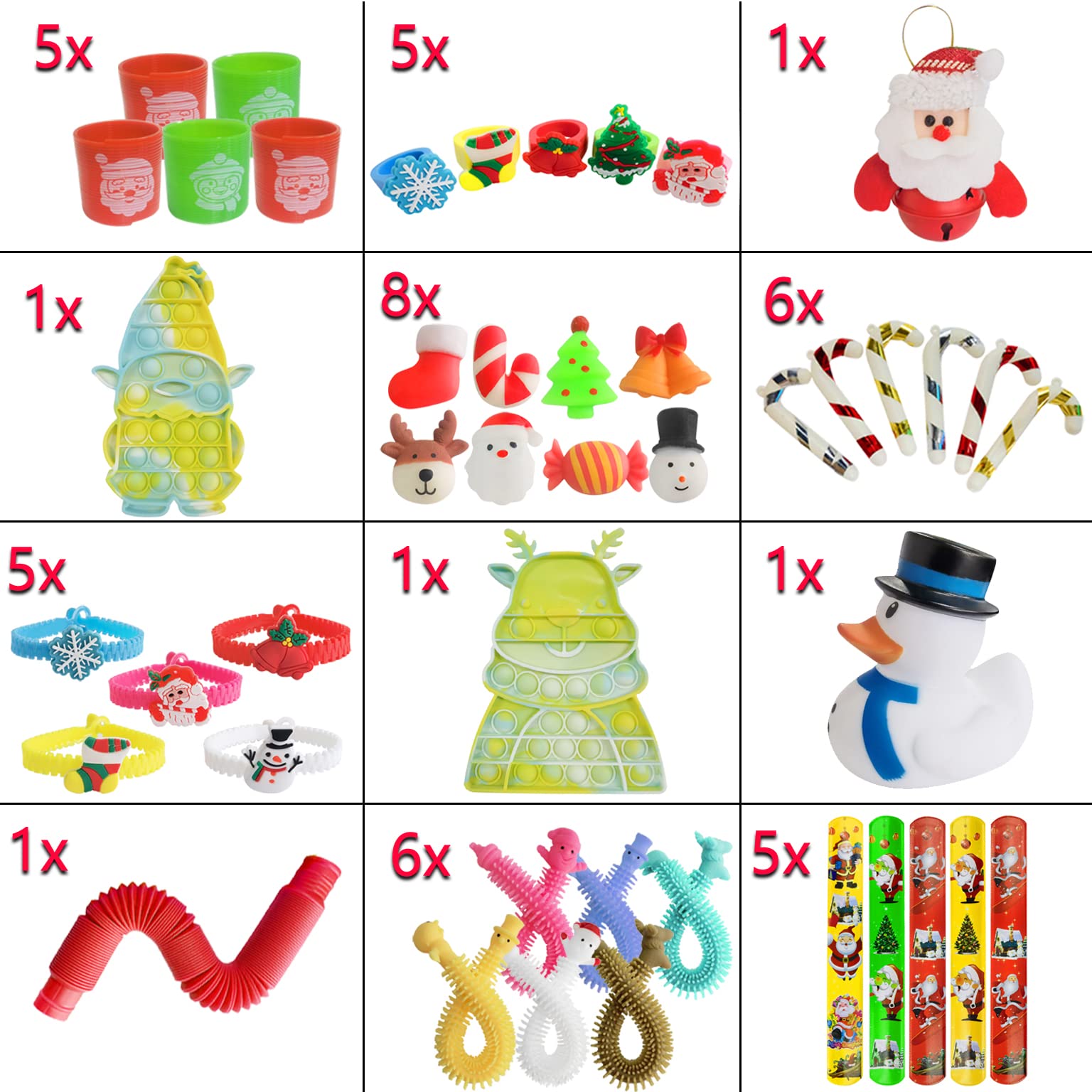 Christmas Pop Fidget Toy Packs Dimple Stress Relief Fidget Toys for Kids Party Favors Stocking Stuffers (Christmas-44)