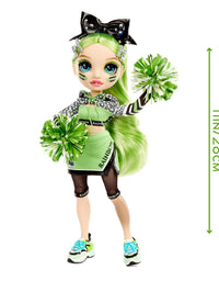 Rainbow High Cheer Jade Hunter – Green Cheerleader Fashion Doll with 2 Pom Poms and Doll Accessories, Great Gift for Kids 6-12 Years Old

