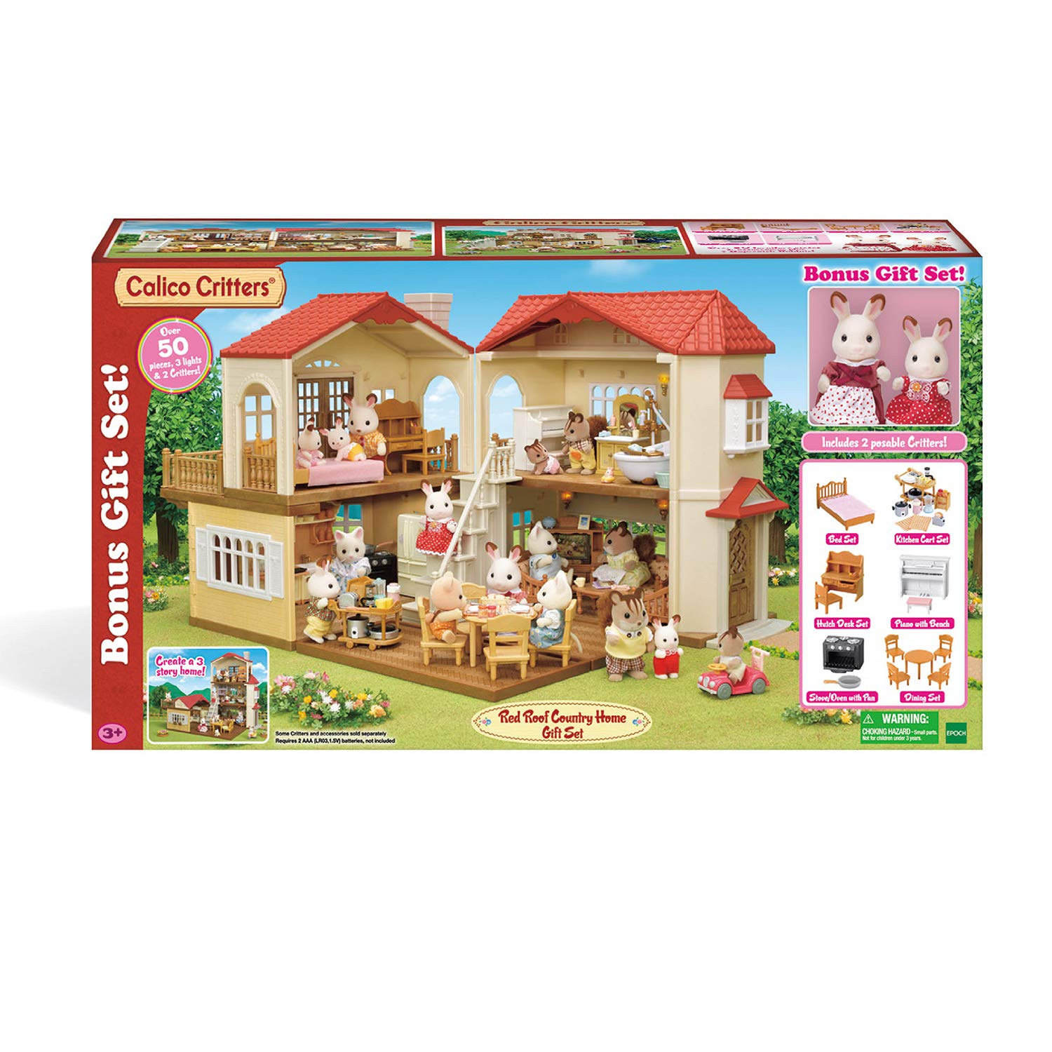 Calico Critters Red Roof Country Home Gift set