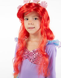 Spooktacular Creations Deluxe Mermaid Costume Set with Red Wig and Headband (Small (5-7))
