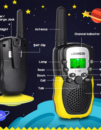 LOOIKOOS Walkie Talkies for Kids, 3 KMs Long Range Children Walky Talky Handheld Radio Kid Toy Best Gifts for Boys and Girls 3 Pack
