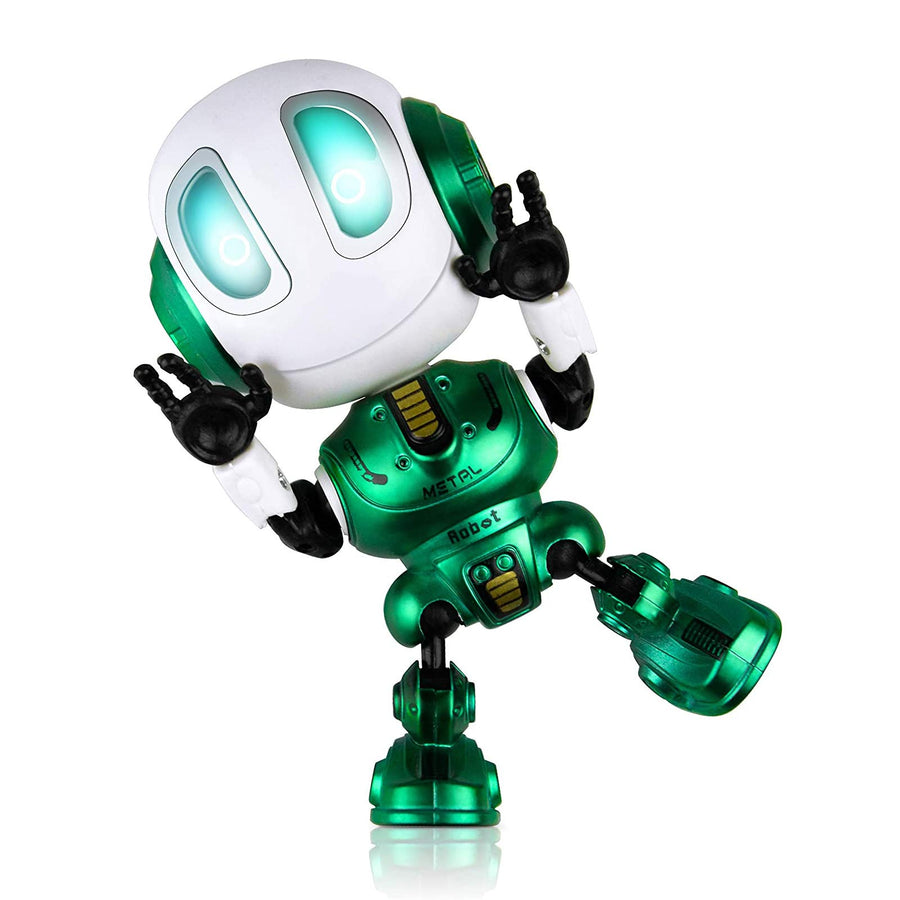 Stocking Stuffers,BROADREAM Robot Kids Toys, Mini Robot Talking Toys for Boys and Girls- Travel Toys Help Kids Talking for Christmas Stocking Stuffers, LED Lights and Interactive Voice Changer (Green)