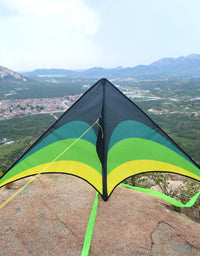 Mint's Colorful Life Delta Kite for Kids & Adults, Extremely Easy to Fly Kite with 2 Ribbons and 300ft Kite String, Best Kite for Beginner
