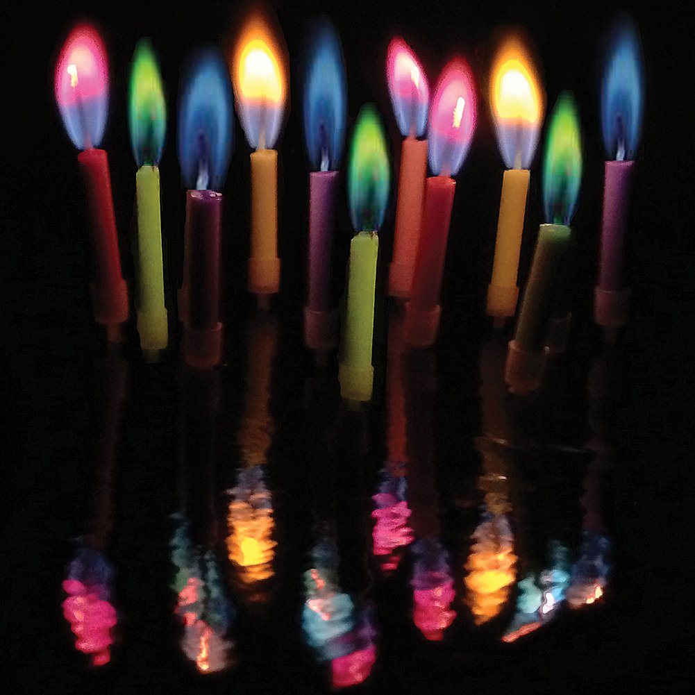 Amazing Colorflame Multicolor Happy Birthday Candles And Holders (12 Count)