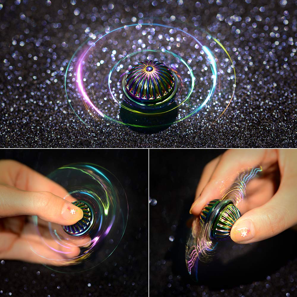 MAYBO SPORTS Wiitin Fidget Spinner - Iridescent Metal Sensory Toy for The Fans of The Magical Wizardry World High Speed Steel Bearing Finger Spinning Novelty - Rainbow Color
