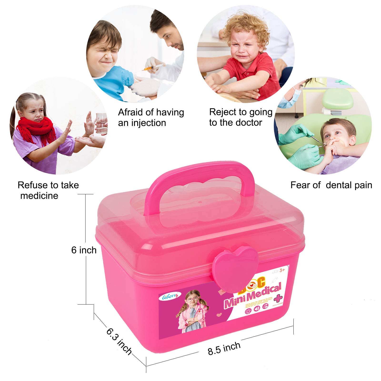 Durable Doctor Kit for Kids, 23 Pieces Pretend Play Educational Doctor Toys, Dentist Medical Kit with Stethoscope Doctor Role Play Costume, Doctor Set Toys for Toddler Girls 3 4 5 6 7 8 Years Old