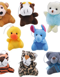 Joyin Toy 24 Pack Mini Animal Plush Toy Assortment (24 units 3" each) Kids Valentine Gift Easter Egg Filter Party Favors
