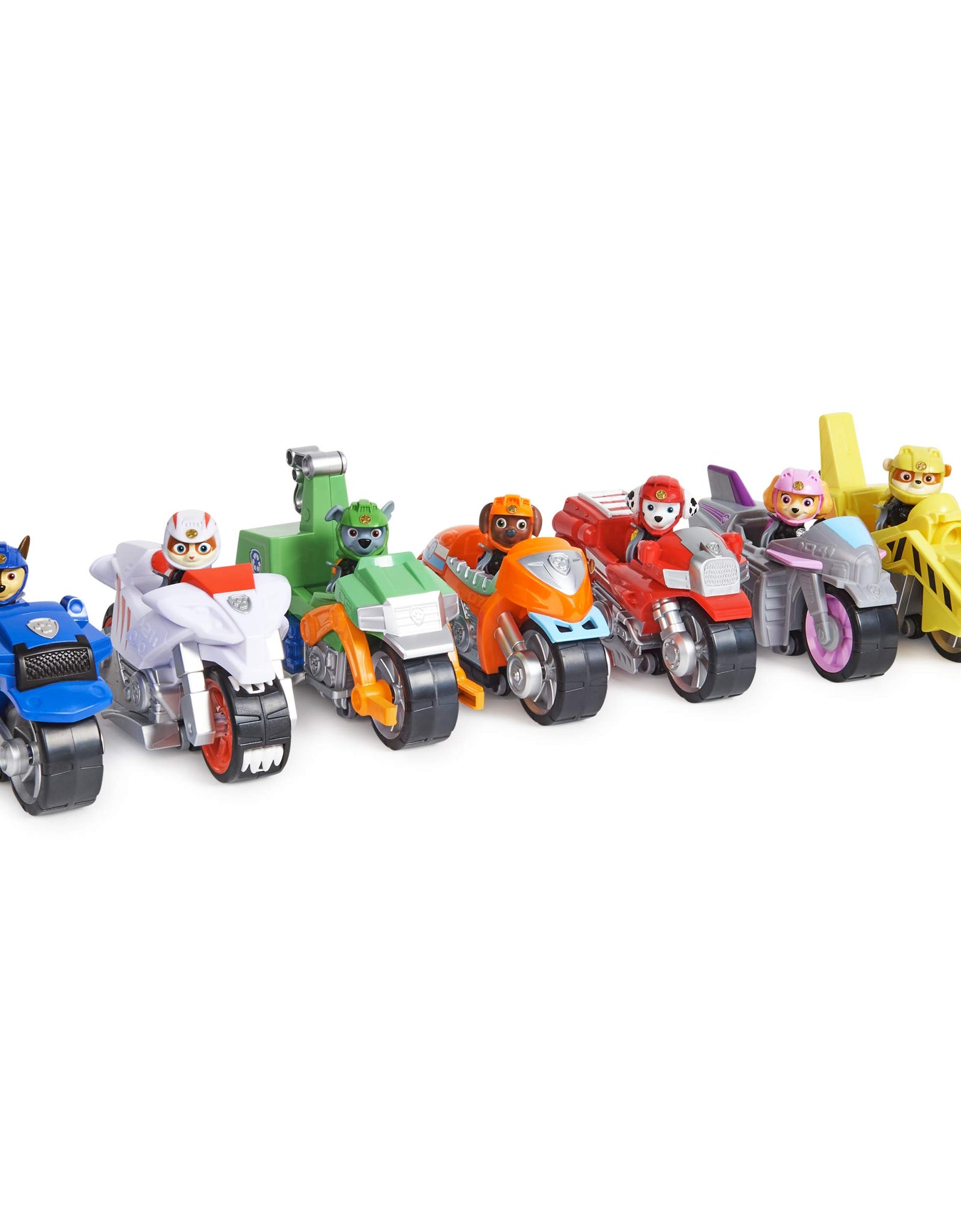 Paw Patrol, Moto Pups Wildcat’s Deluxe Pull Back Motorcycle Vehicle with Wheelie Feature and Toy Figure