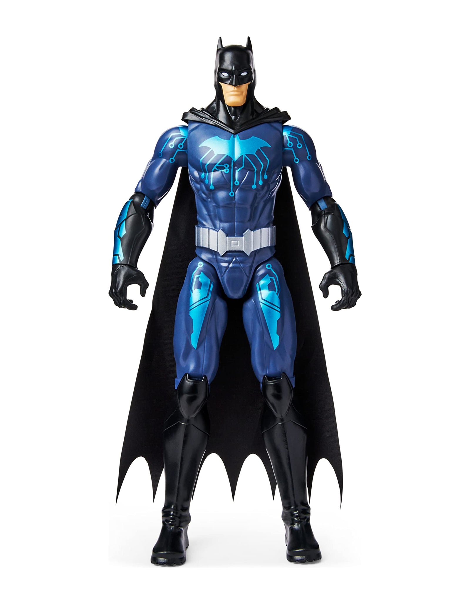 DC Comics Batman 12-inch Bat-Tech Action Figure (Black/Blue Suit), Kids Toys for Boys Aged 3 and up