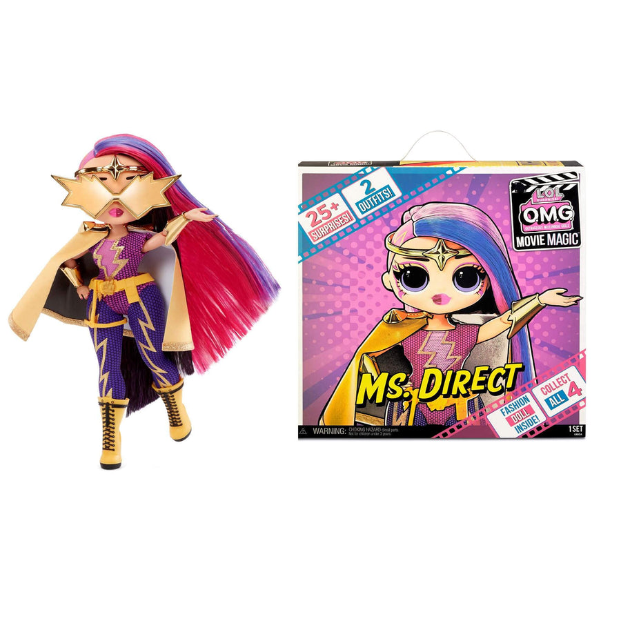 LOL Surprise OMG Movie Magic Ms. Direct Fashion Doll with 25 Surprises Including 2 Outfits, 3D Glasses, Movie Accessories, Reusable Playset– Gift for Kids, Toys for Girls Boys Ages 4 5 6 7+ Years Old