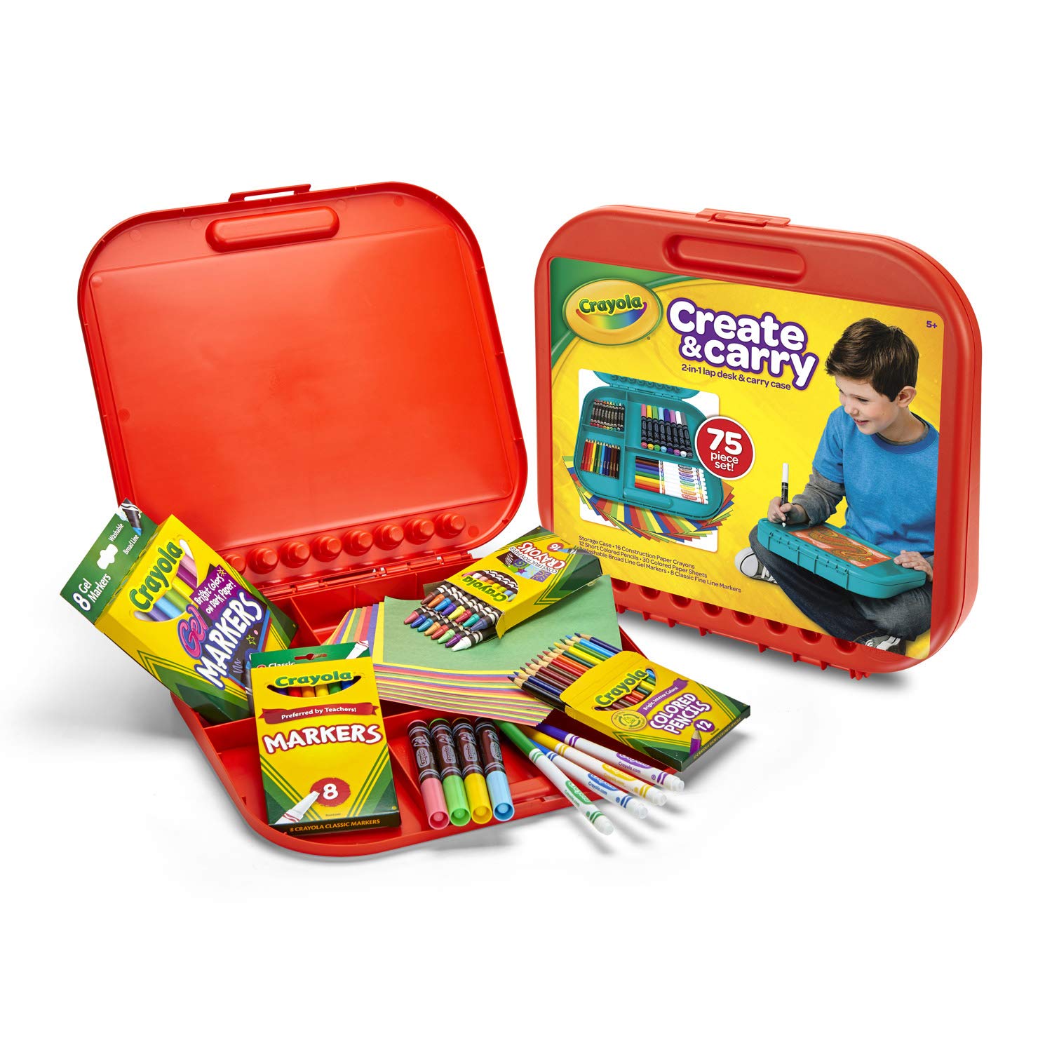 Crayola Create 'N Carry Art Set, 75 Pieces, Art Gift for Kids, Ages 5 & Up