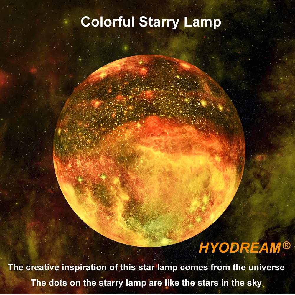 HYODREAM 3D Moon Lamp Kids Night Light Galaxy Lamp 16 Colors LED Light with Rechargeable Battery Touch & Remote Control as Birthday Gifts for Boys/Girls/Kids
