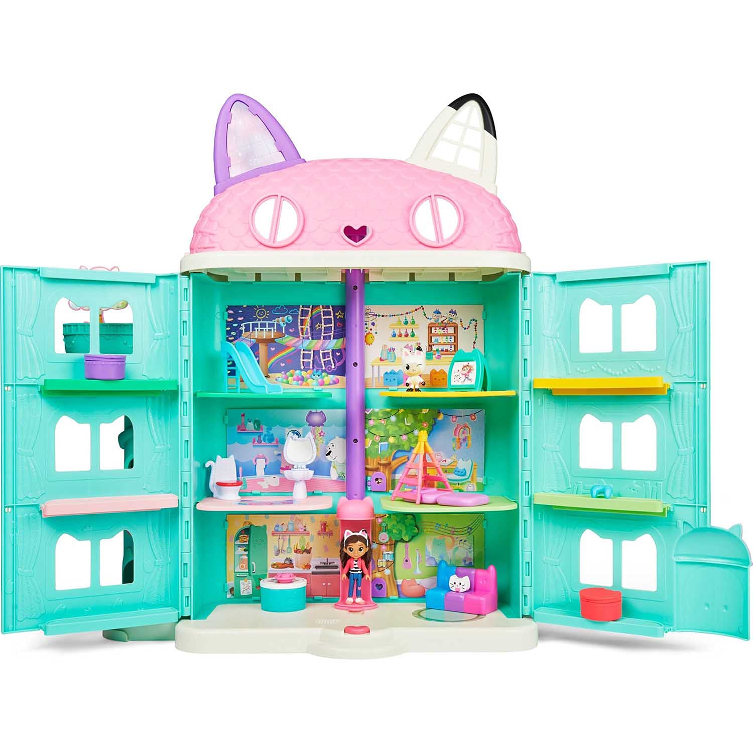 Gabby’s Dollhouse 15-Piece Purrfect Dollhouse with Sounds