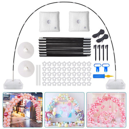Chamvis Balloon Arch Kit,9FT Tall & 10Ft Wide Adjustable Balloon Arch Stand with Water Fillable Base,50Pcs Balloon Clips,Balloon Pump Knotter Dot Glue-For Wedding Baby Shower Birthday Party Supplies Decorations