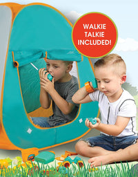 ToyVelt Kids Camping Tent Set -Includes Tent, Telescope, 2 Walkie Talkies, and Full Camping Gear Set Indoor and Outdoor Toy - Best Present for 3 4 5 6 Year Old Boys and Girls and Up. Updated Version

