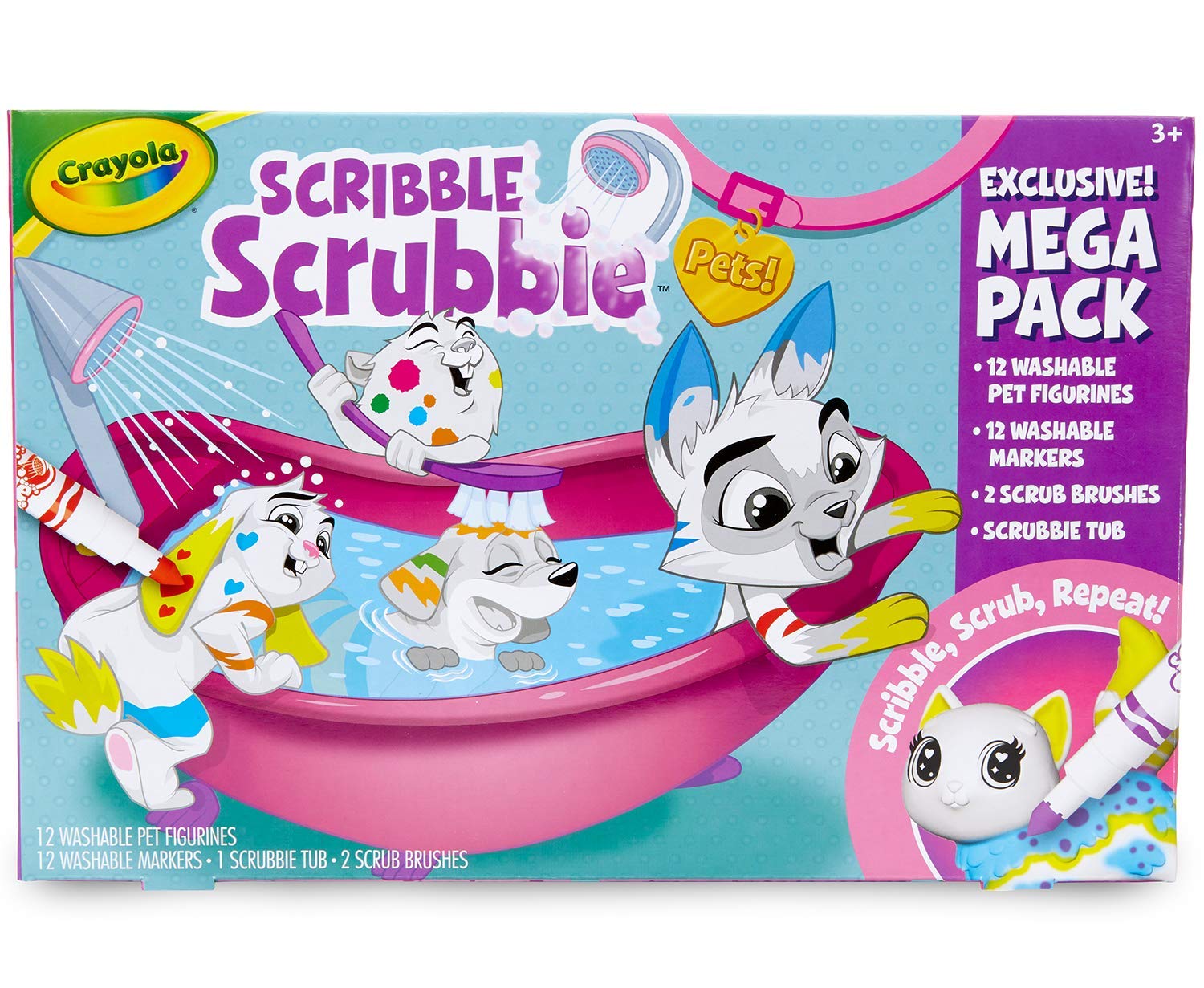 Crayola Scribble Scrubbie Pets Mega Pack, Animal Toy for Kids, Gift, Age 3+