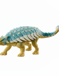 Jurassic World Roar Attack Ankylosaurus Bumpy Camp Cretaceous Dinosaur Figure with Movable Joints, Realistic Sculpting, Strike Feature & Sounds, Herbivore, Kids Gift 4 Years & Up
