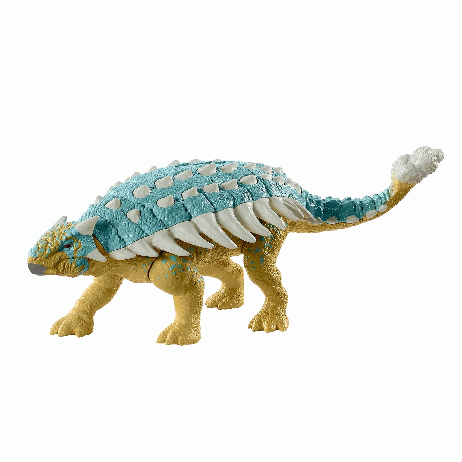 Jurassic World Roar Attack Ankylosaurus Bumpy Camp Cretaceous Dinosaur Figure with Movable Joints, Realistic Sculpting, Strike Feature & Sounds, Herbivore, Kids Gift 4 Years & Up