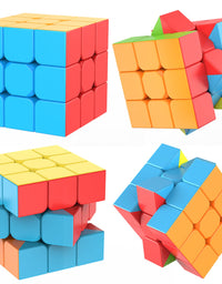 Speed Cube 3x3x3 Jurnwey Stickerless with Cube Tutorial - Turning Speedly Smoothly Magic Cubes 3x3 Puzzle Game Brain Toy for Kids and Adult
