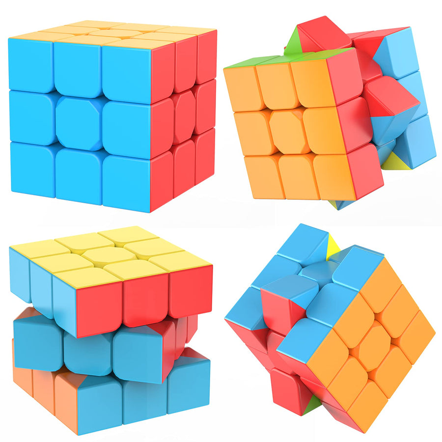 Speed Cube 3x3x3 Jurnwey Stickerless with Cube Tutorial - Turning Speedly Smoothly Magic Cubes 3x3 Puzzle Game Brain Toy for Kids and Adult