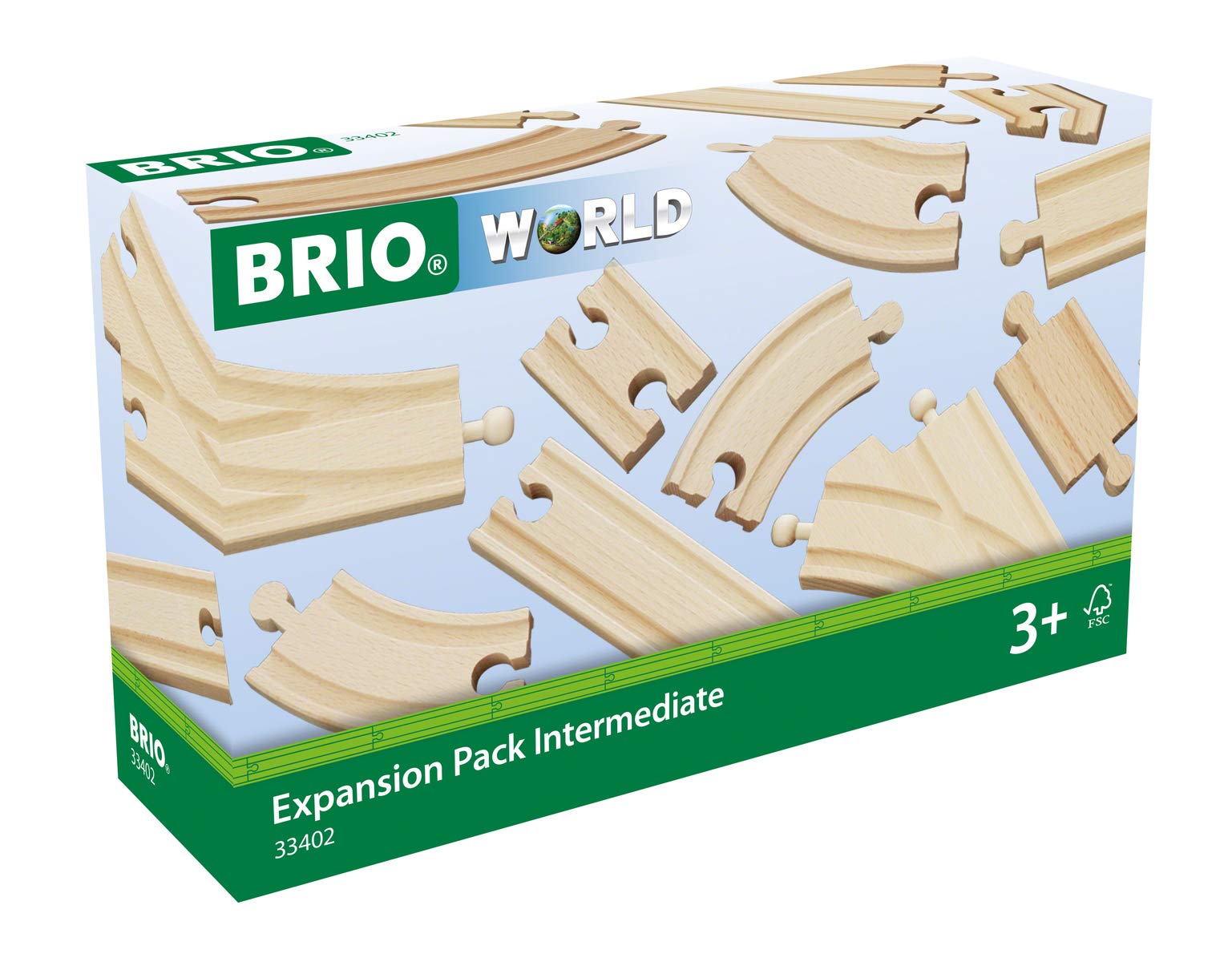BRIO World 33402 Expansion Pack Intermediate | Wooden Train Tracks for Kids Age 3 and Up