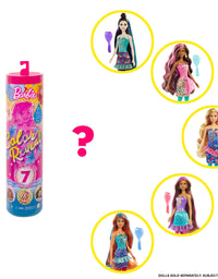 Barbie Color Reveal Doll with 7 Surprises: 4 Bags Contain Skirt, Shoes, Earrings & Brush; Water Reveals Confetti-Print; Doll’s Look & Color Change on Hair & Face; Party Series
