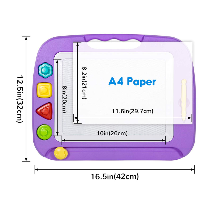 SGILE Large Magnetic Doodle Board, Magnetic Erasable Drawing Pad Gift for Kids Toddler (Purple)