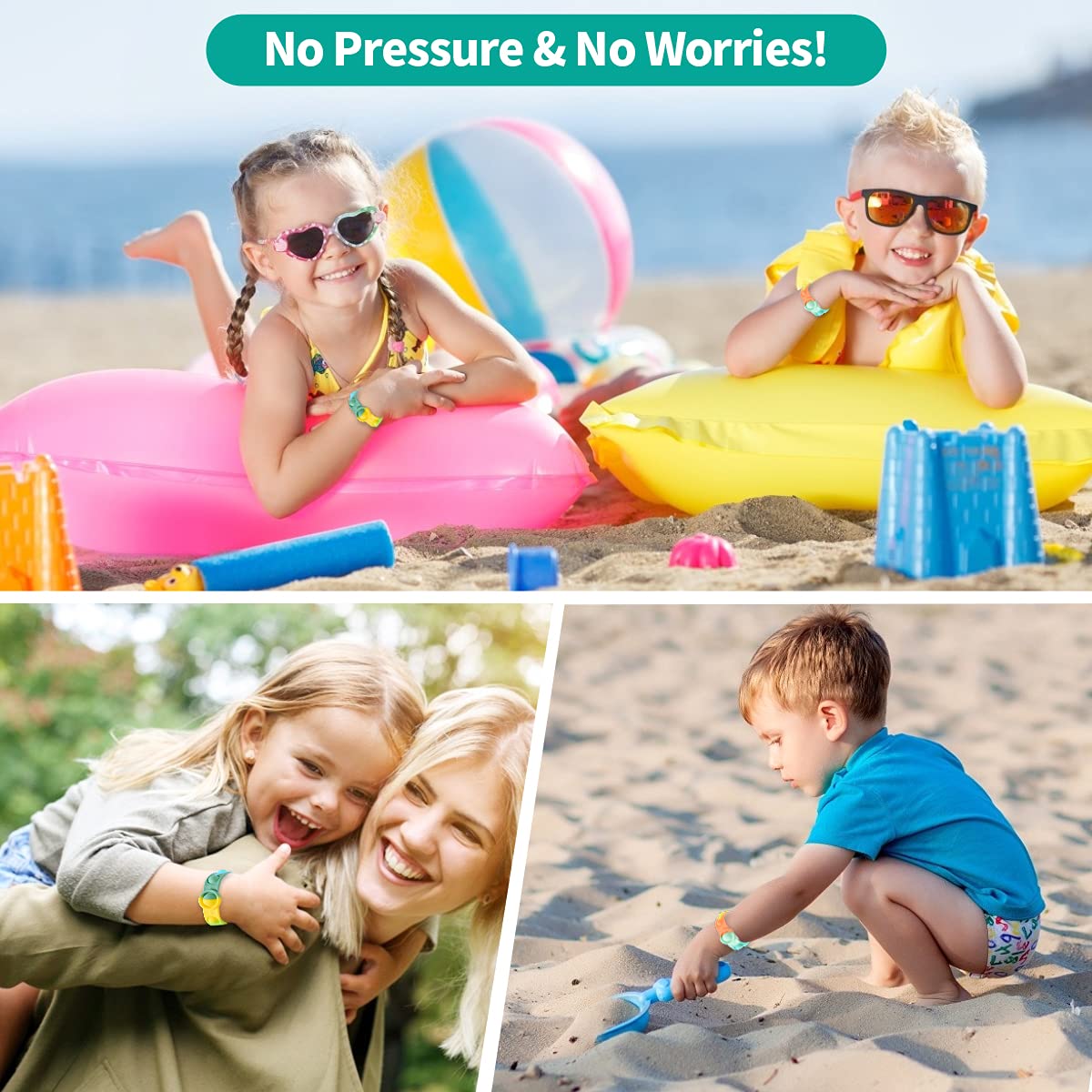 HYSZXUS Stress Relief Wristband Push Bubble Sensory Fidget pop it Bracelets Toy,Wearable Push Pop Bubble Fidget Hand Finger Press Silicone Bracelet Toy for Kids and Adults ADHD ADD Autism-2 Pcs