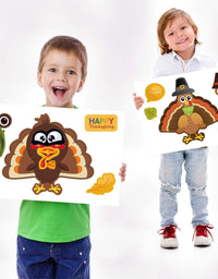Make-A-Turkey Stickers Thanksgiving Party Favors Supplies 368pcs-DIY Stickers for Kids Turkey Games Crafts Stickers Autumn Fall Harvest Halloween Thanksgiving Decorations 32 Sheets
