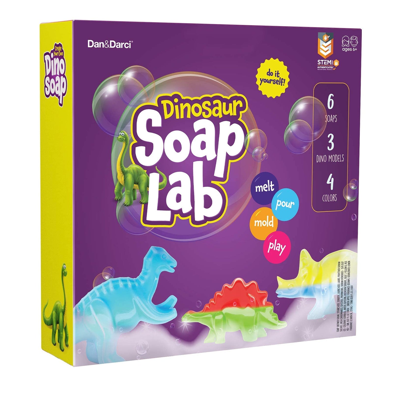 Dino Soap Making Kit for Kids - Dinosaur Science Kits for Kids All Ages - STEM DIY Activity Craft Kits - Crafts Gift for Girls and Boys