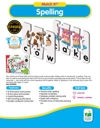 The Learning Journey: Match It! - Spelling - 20 Piece Self-Correcting Spelling Puzzle for Three and Four Letter Words with Matching Images - Learning Toys for 4 Year Olds - Award Winning Toys
