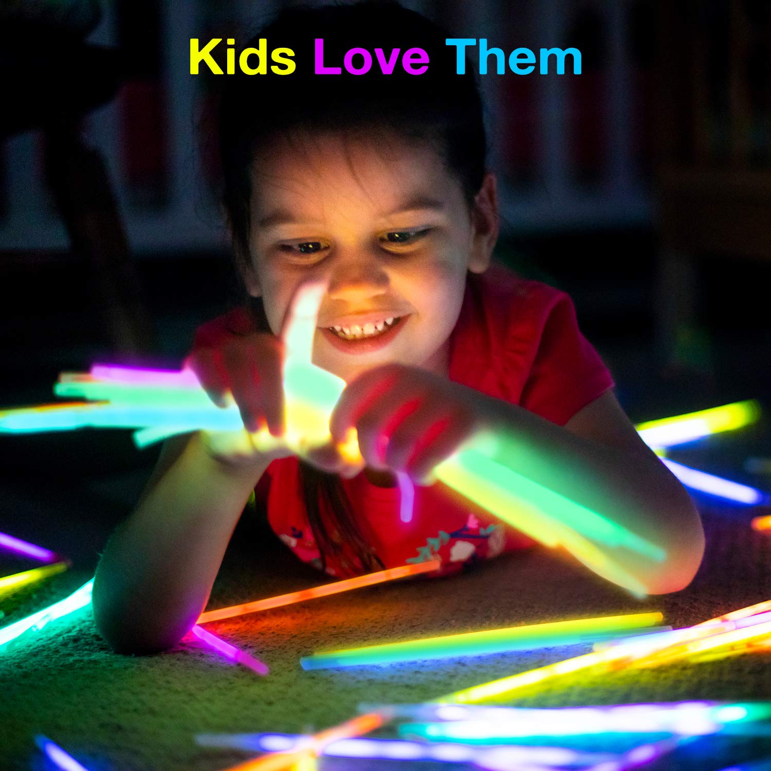 300 Glow Sticks Bulk Party Supplies - Halloween Glow in The Dark Fun Party Favors Pack with Connectors, Neon 8 inch Glowsticks Bracelets and Necklaces