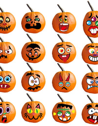 Pumpkin Decorating Halloween Stickers for Kids - Make 60 Funny Face and Classic Pumpkin Expressions Crafts, Holiday Decor Kit Party Best Gift for Kids - 12 Sheet
