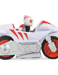 Paw Patrol, Moto Pups Wildcat’s Deluxe Pull Back Motorcycle Vehicle with Wheelie Feature and Toy Figure
