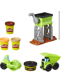 Play-Doh Wheels Gravel Yd Construction Toy with Non-Toxic Pavement Buildin' Compound Plus 3 Additional Colors
