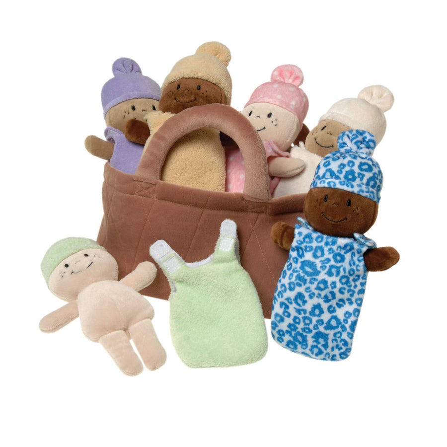 Basket of Babies Creative Minds Plush Dolls, Soft Baby Dolls Set, 6 Piece Set for All Ages