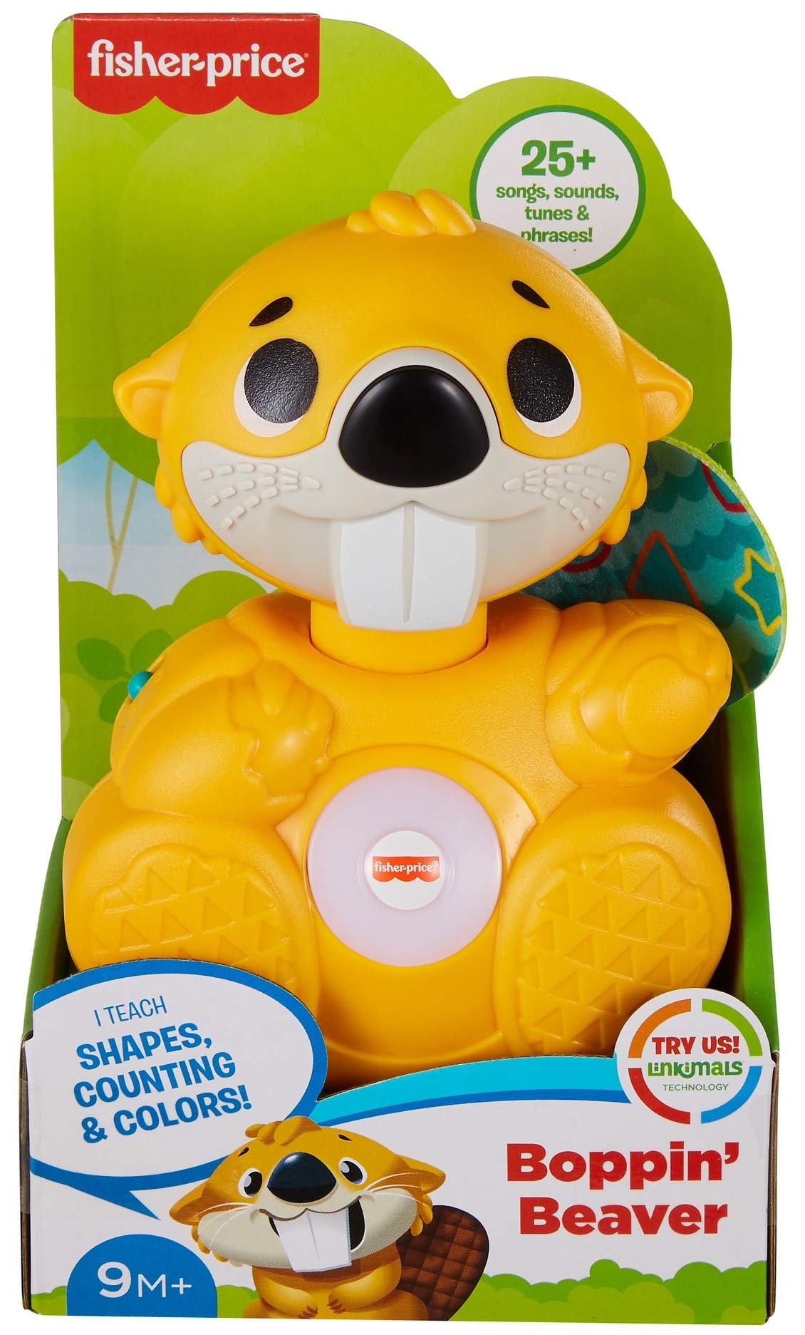 Fisher-Price Linkimals Boppin’ Beaver, Light-up Musical Activity Toy for Baby