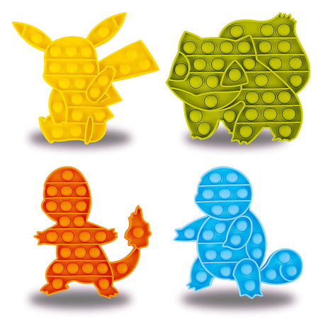 IGINOA 4 Packs Pop Poop Fidget Toy, Animal Sensory Anxiety Stress Relief Satisfying ADHD Cheap Bubble Figetget Po Popper Figit Set, Fidgettoys Poppop Gift